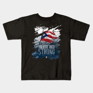 Puerto Rico Strong Torn Kids T-Shirt